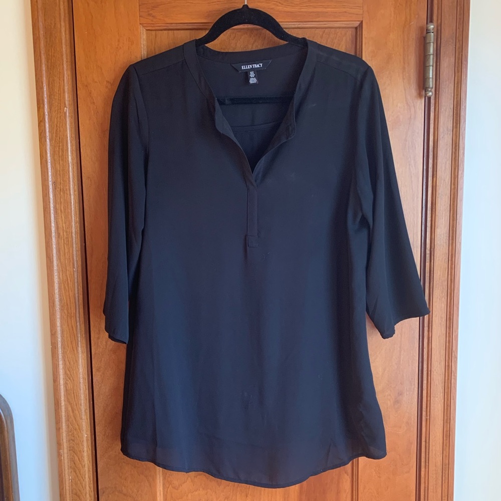 Flowy, Black Tunic Top